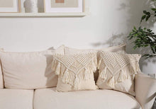 Load image into Gallery viewer, Macrame Cushion Cover (Set of 2)- Tassel