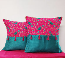 Load image into Gallery viewer, Bird Sanctuary Embroided Cushion Cover Set of 2