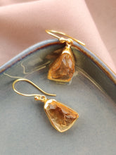Load image into Gallery viewer, Raw Stone Drop Earrings- Citrine (November)