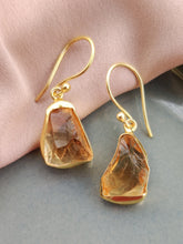 Load image into Gallery viewer, Raw Stone Drop Earrings- Citrine (November)
