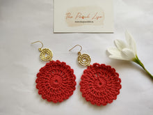 Load image into Gallery viewer, Crochet Earrings- Red