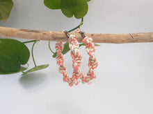 Load image into Gallery viewer, Peach Mix Macrame Spiral Hoops