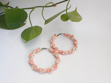 Load image into Gallery viewer, Peach Mix Macrame Spiral Hoops