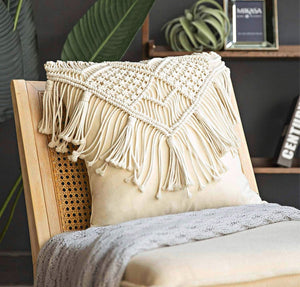 Macrame Cushion Cover (Set of 2)- Tassel