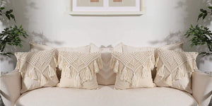 Macrame Cushion Cover (Set of 2)- Tassel