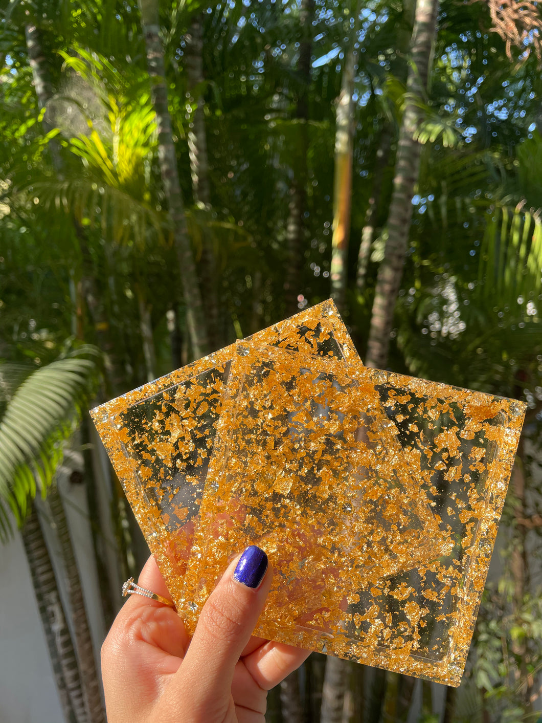 Square Coasters- Goldflake