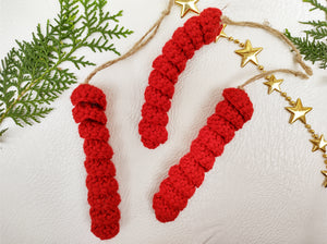 Christmas Curly Cues- Red (Set of 10 pieces)