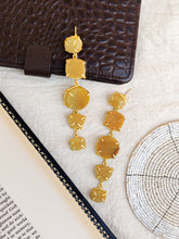 Load image into Gallery viewer, Raw Stone Dangler Earrings- Citrine (November)

