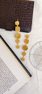 Raw Stone Dangler Earrings- Citrine (November)
