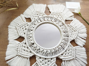 Macrame Mirror- Boho Flower