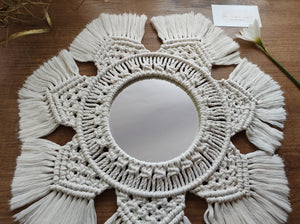 Macrame Mirror- Boho Flower