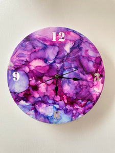 Handmade Resin Wall Clock- Grape Mix