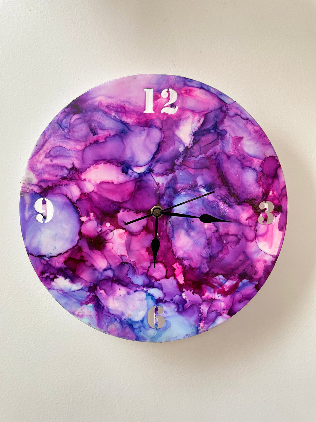 Handmade Resin Wall Clock- Grape Mix