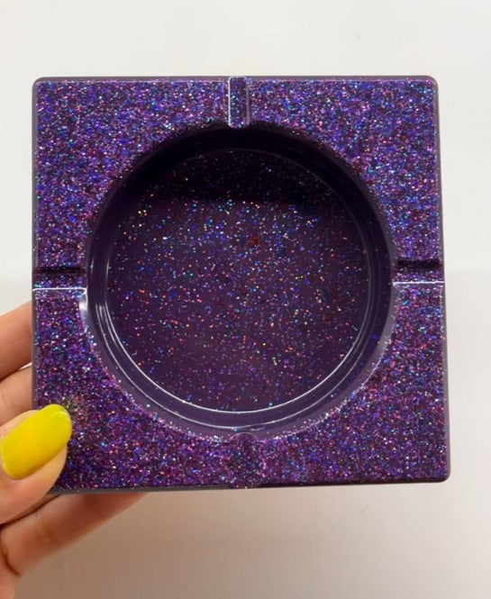 Handmade Ash Tray- Purple Sparkle