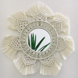 Macrame Mirror- Boho Flower