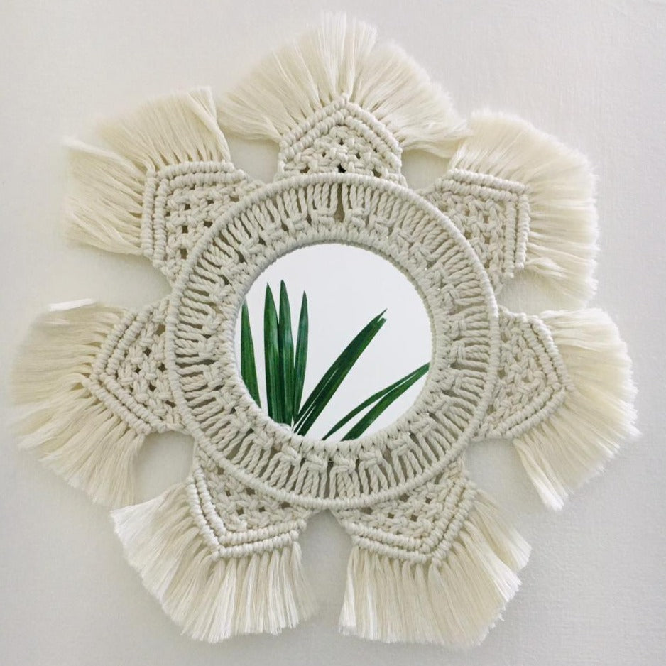 Macrame Mirror- Boho Flower