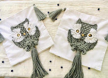 Load image into Gallery viewer, Macrame Owl Cushion Cover- Grey
